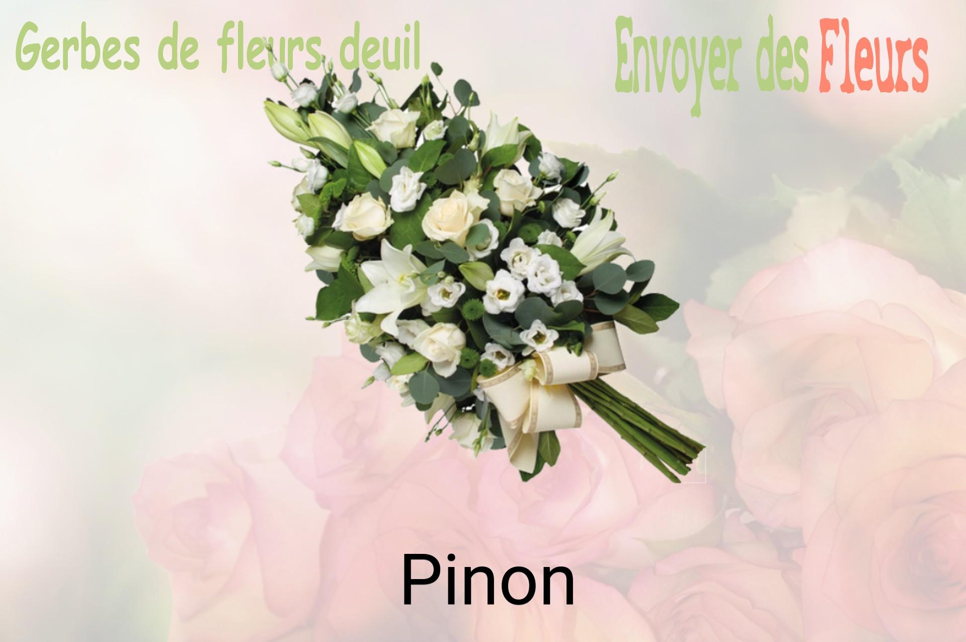 Gerbe de fleurs de deuil livrée à Pinon